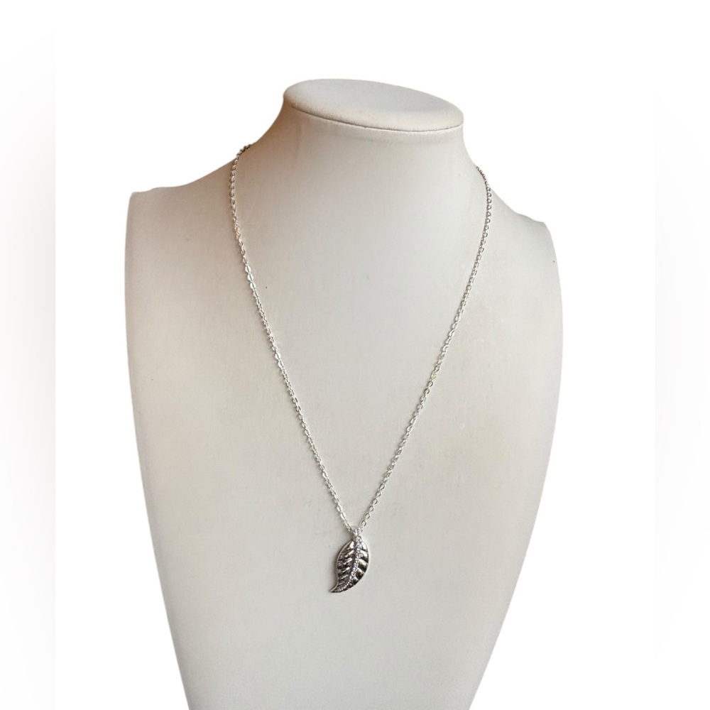 Charter Club Silver Leaf Necklace